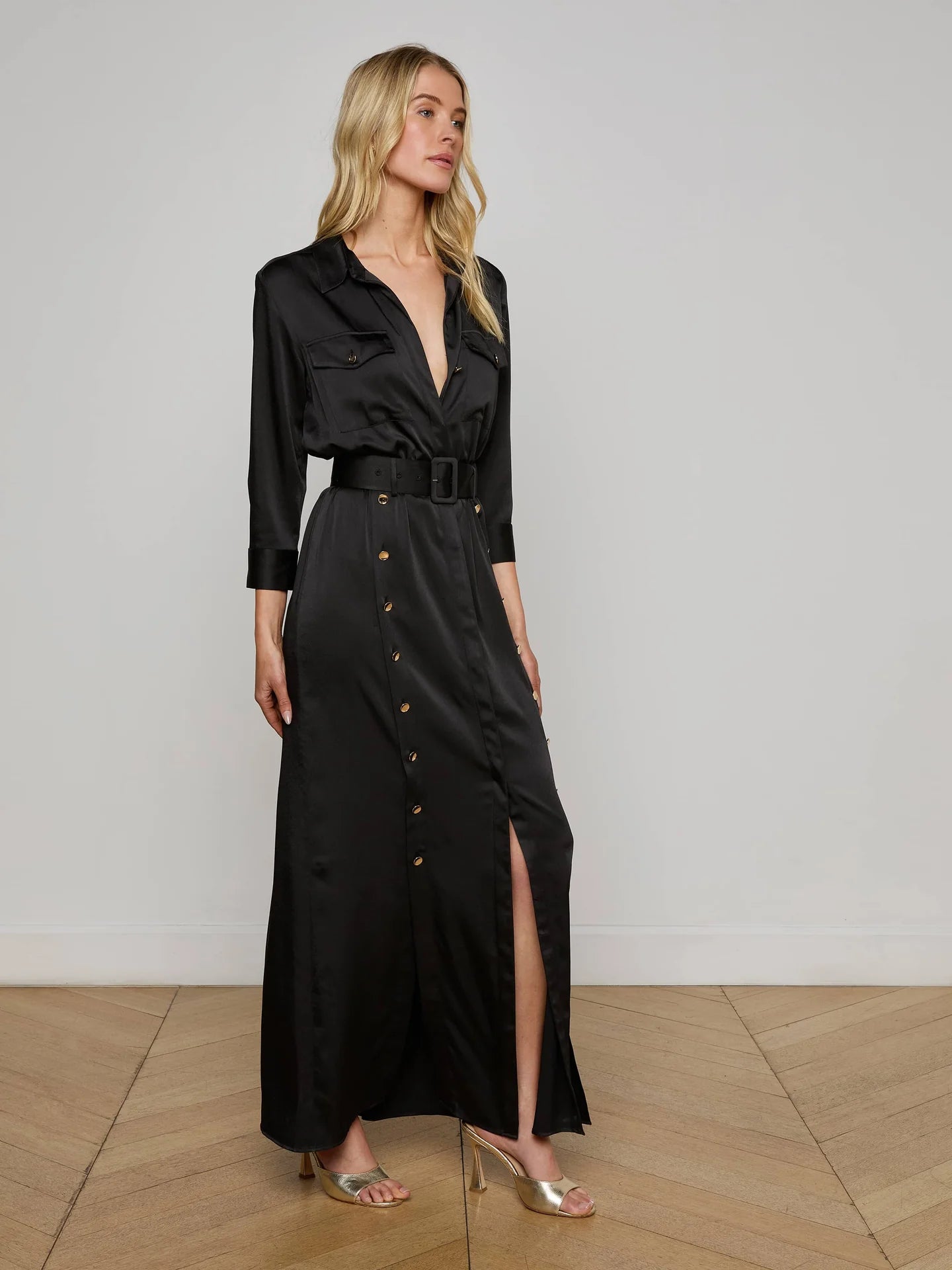 URIAH SATIN SHIRT DRESS
