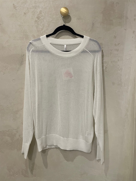 LONG SLEEVE KNIT TOP - WHITE