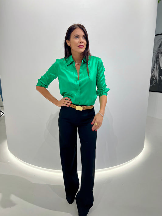 DANI SILK BLOUSE - ISLAND GREEN