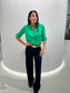 DANI SILK BLOUSE - ISLAND GREEN