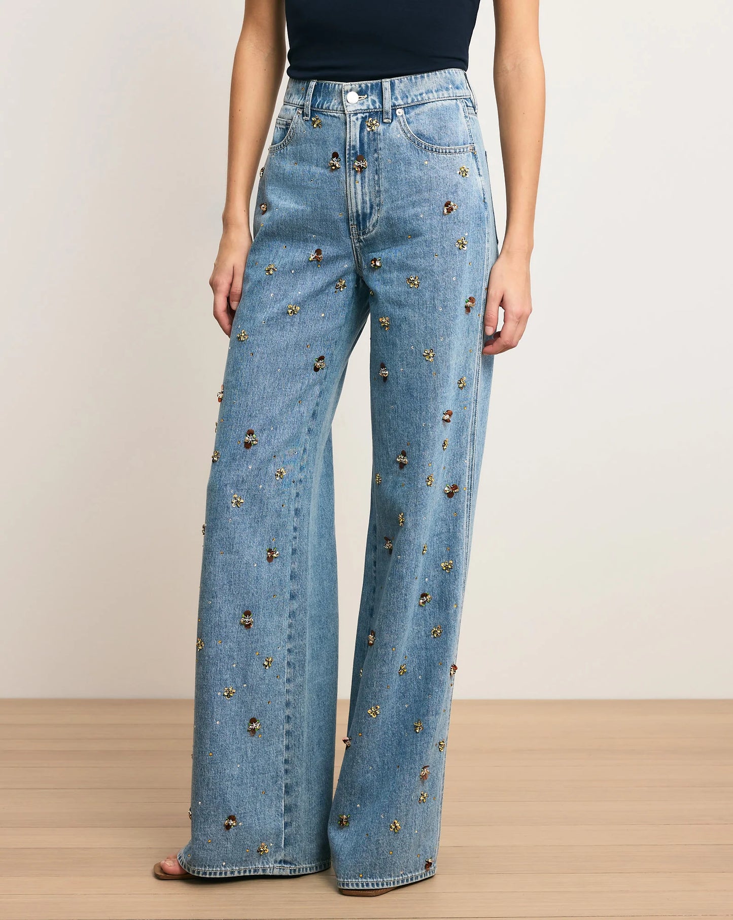 *PREORDER* KASEY WIDE LEG JEAN - SILVER DUST