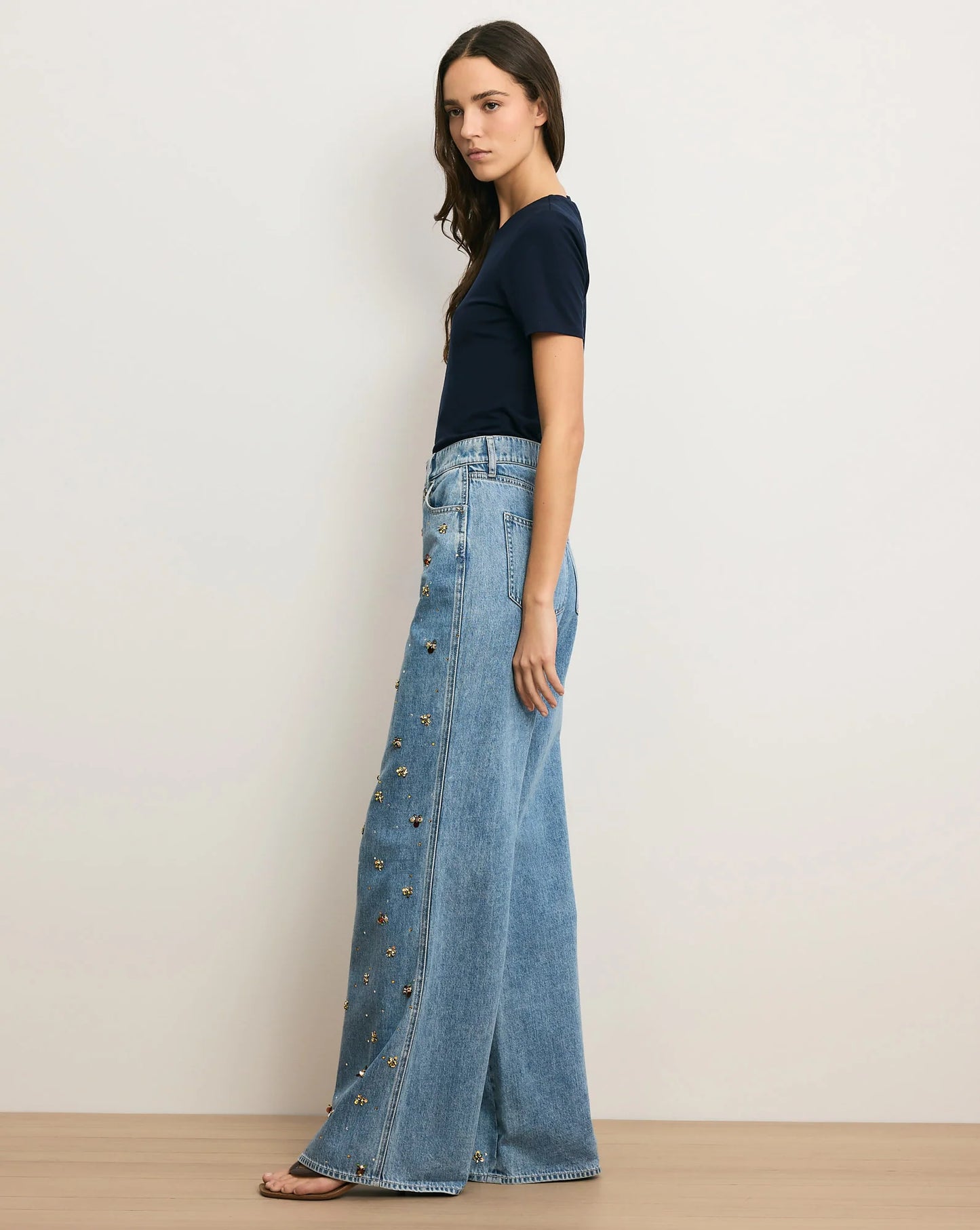 *PREORDER* KASEY WIDE LEG JEAN - SILVER DUST