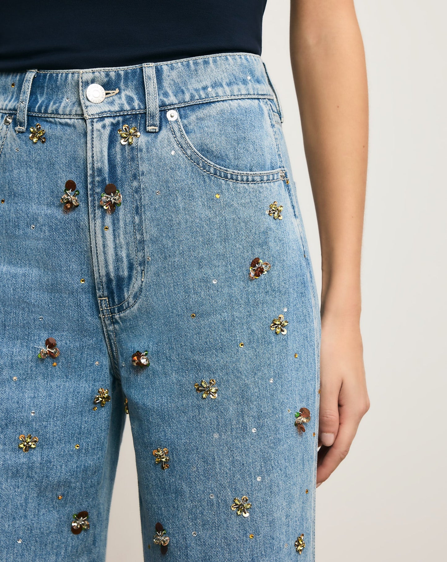 *PREORDER* KASEY WIDE LEG JEAN - SILVER DUST