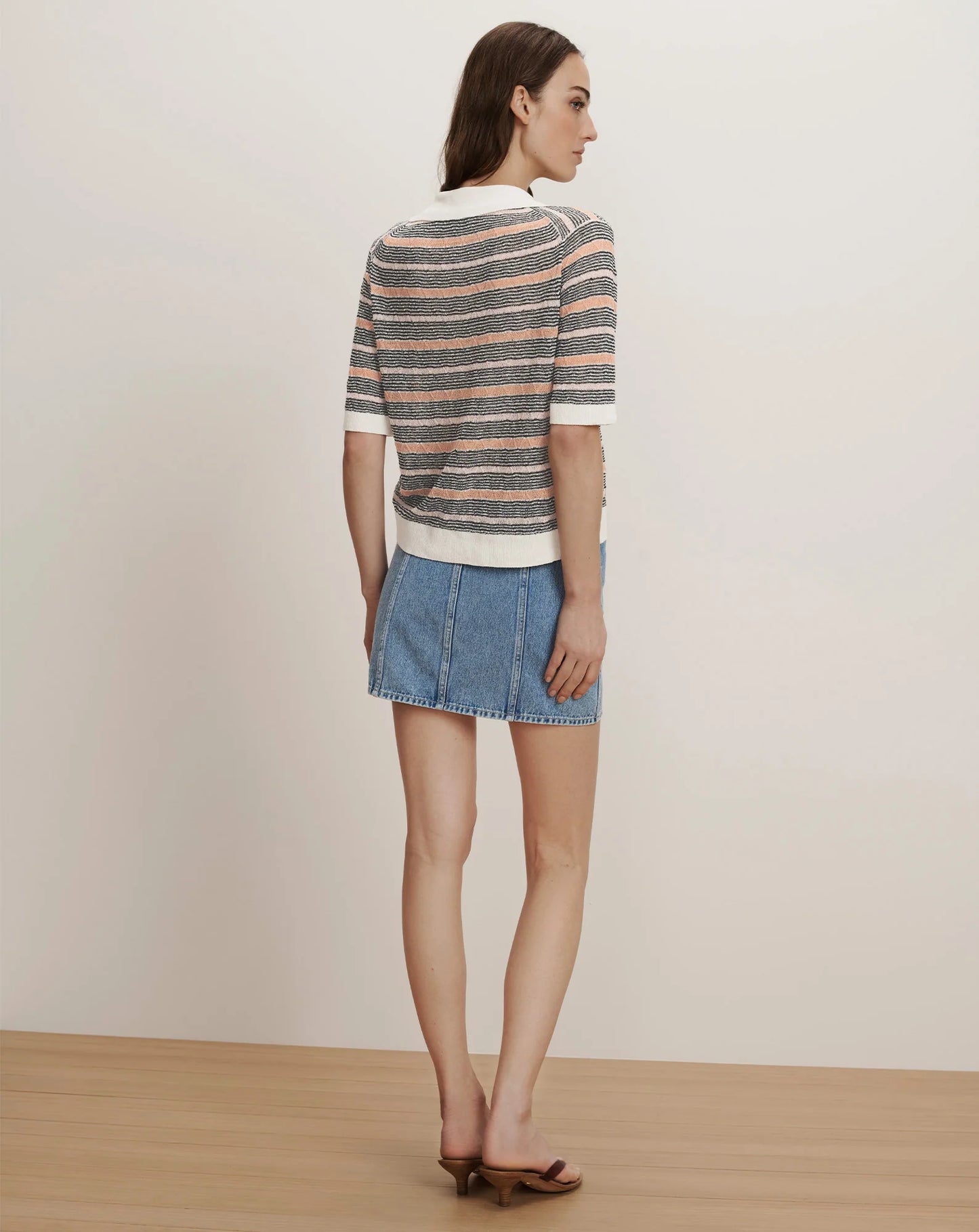 ISSA KNIT POLO - MUTED CLAY MULTI
