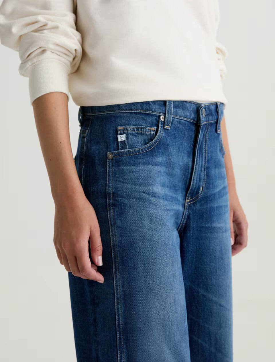 SAIGE WIDE LEG JEAN - WATERMIST