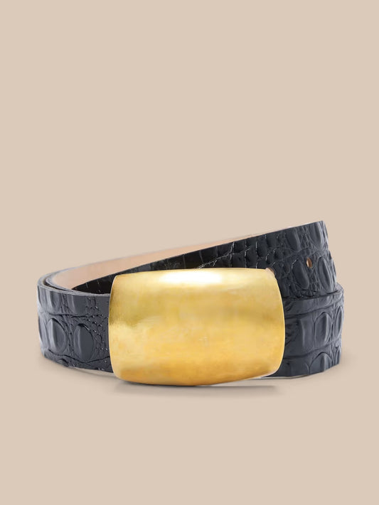 *PREORDER* MILOU BELT - BLACK CROC EMBOSSED