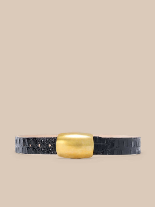 *PREORDER* MILOU BELT - BLACK CROC EMBOSSED