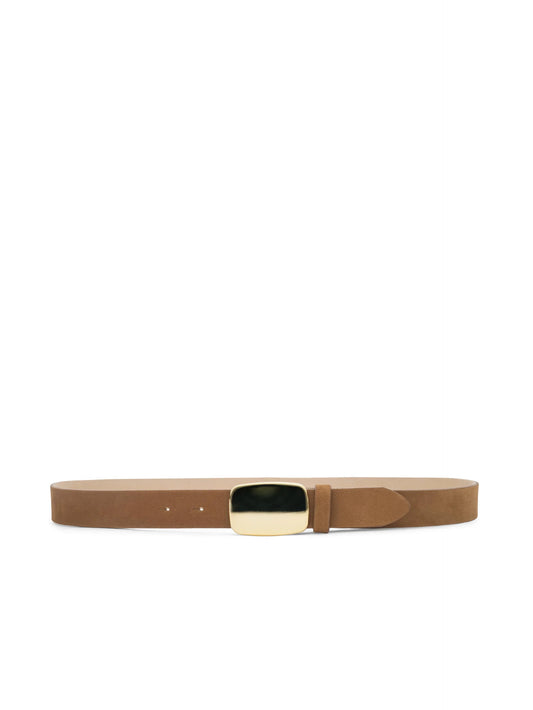 HENNIE SLEEK LEATHER BELT - TAN NUBUCK
