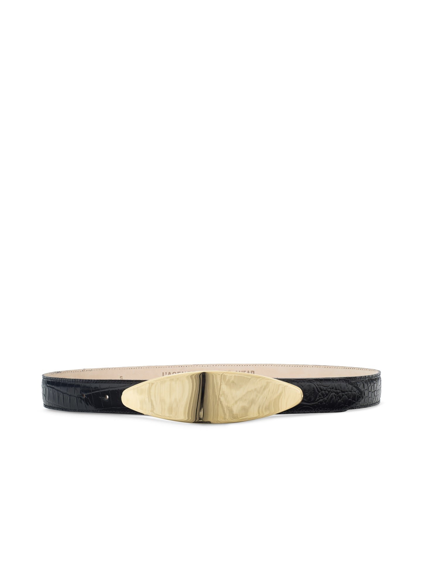MAROUX LEATHER BELT - BLACK CROC