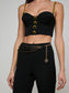 ALISHA LEATHER CHAIN BELT - BLACK/GOLD