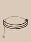 ALISHA LEATHER CHAIN BELT - BLACK/GOLD