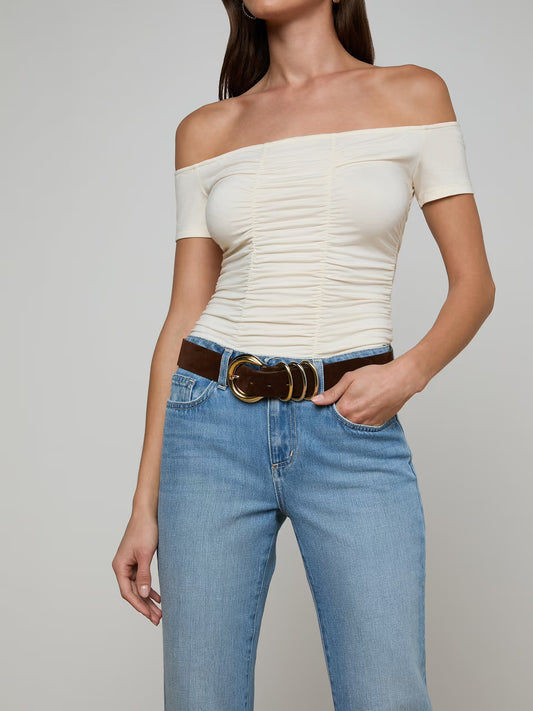 TOBAR SUEDE BELT - CHOCOLATE