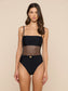 *PREORDER* TORY BANDEAU ONE PIECE SWIMSUIT - BLACK MESH