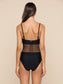 *PREORDER* TORY BANDEAU ONE PIECE SWIMSUIT - BLACK MESH