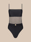 *PREORDER* TORY BANDEAU ONE PIECE SWIMSUIT - BLACK MESH