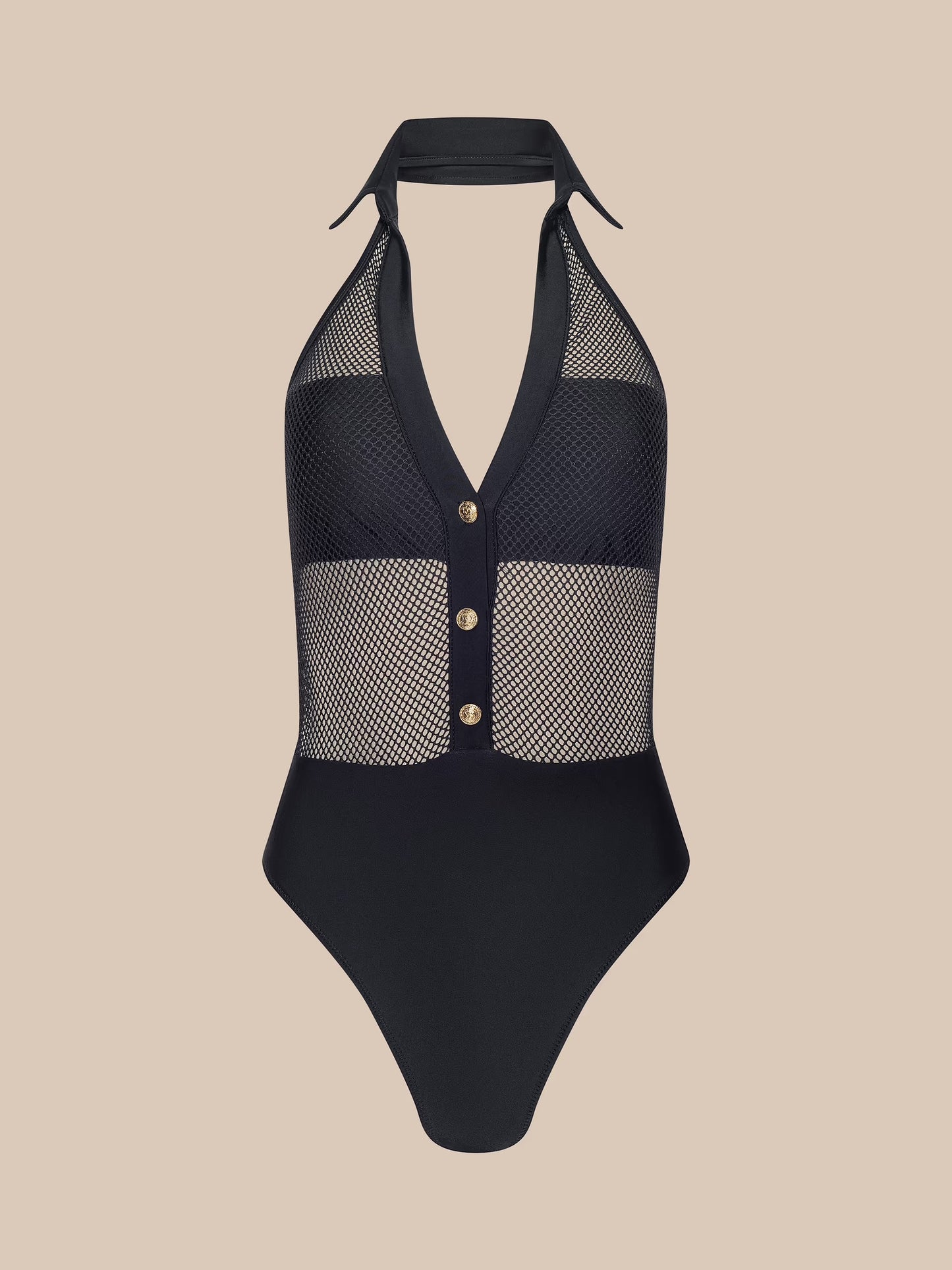 *PREORDER* NATALYA COLLARED ONE PIECE - BLACK