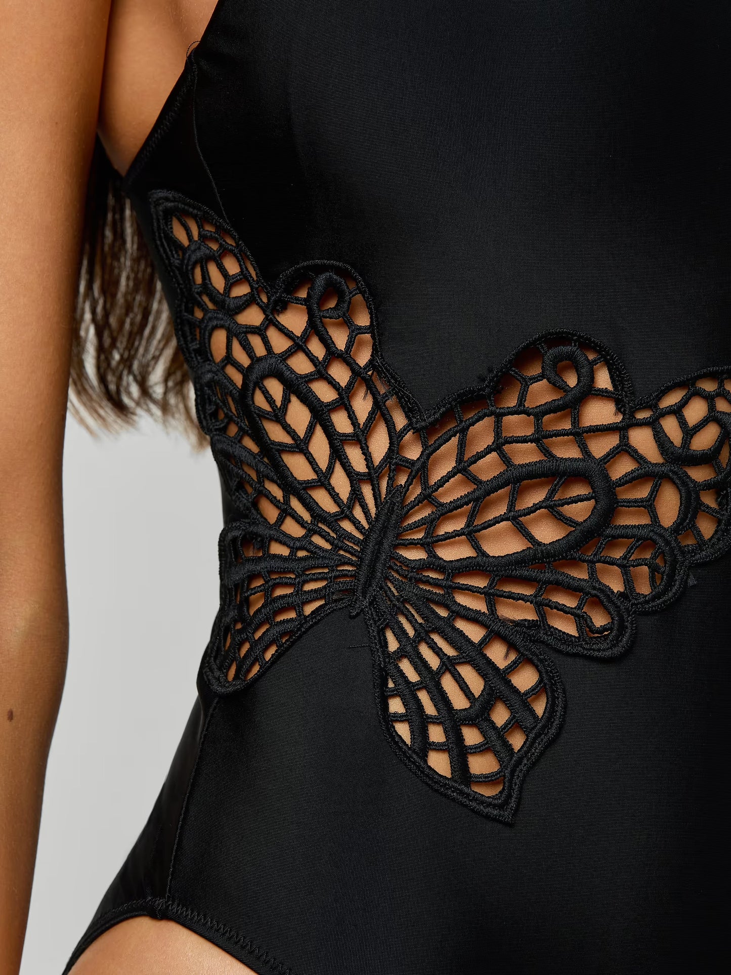 *PREORDER* ONE PIECE SWIMSUIT - BLACK BUTTERFLY CROTCHET