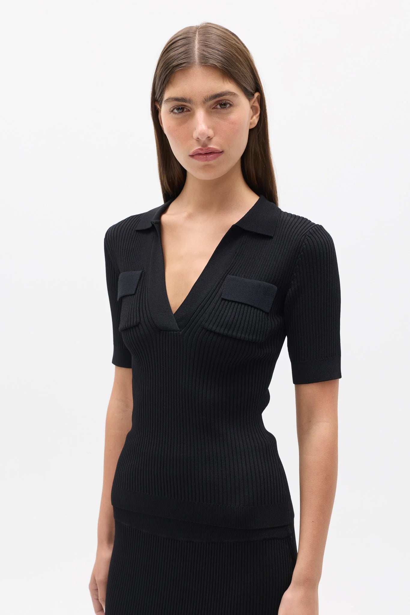 *PREORDER* MIRANDA KNIT POLO - BLACK