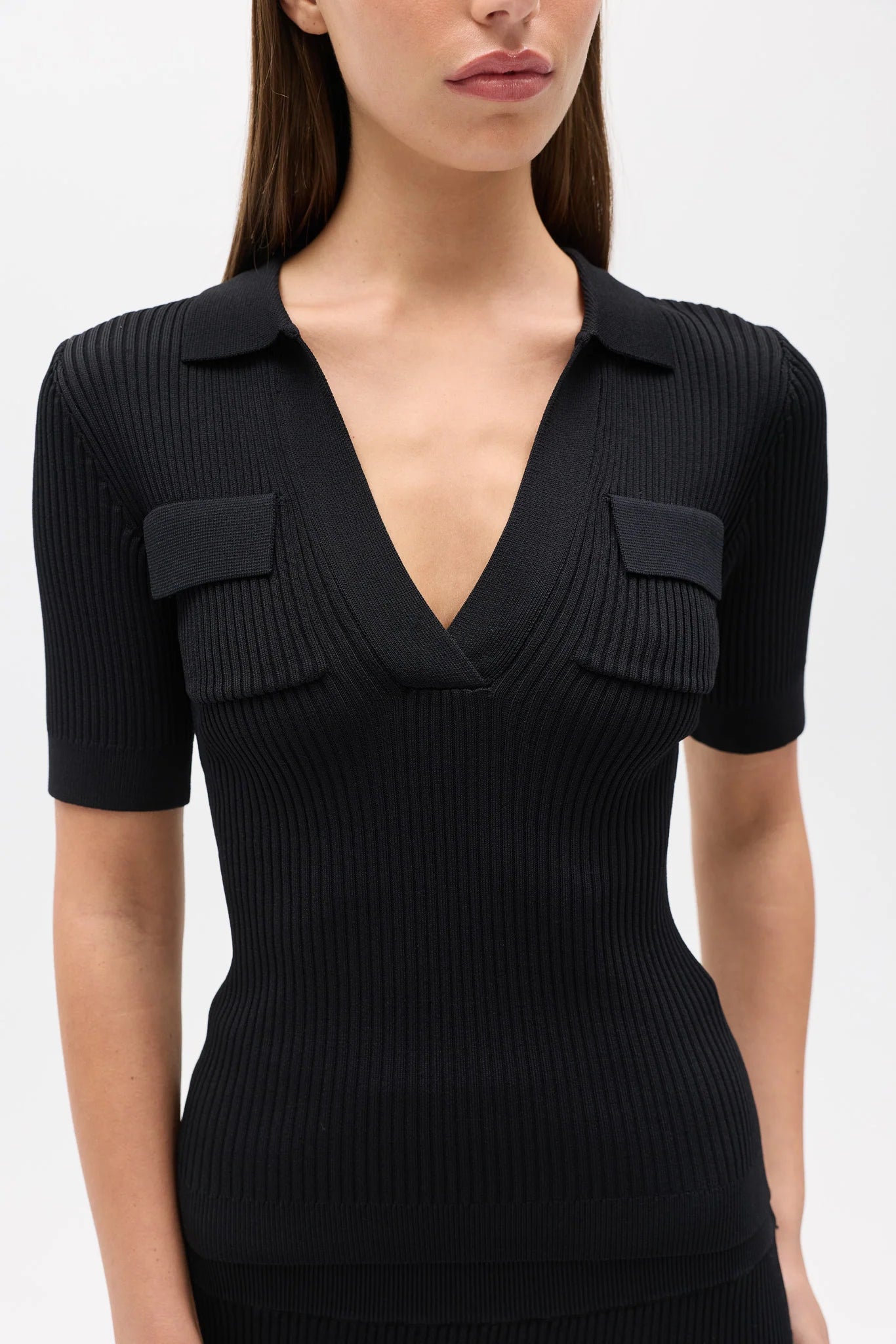 *PREORDER* MIRANDA KNIT POLO - BLACK