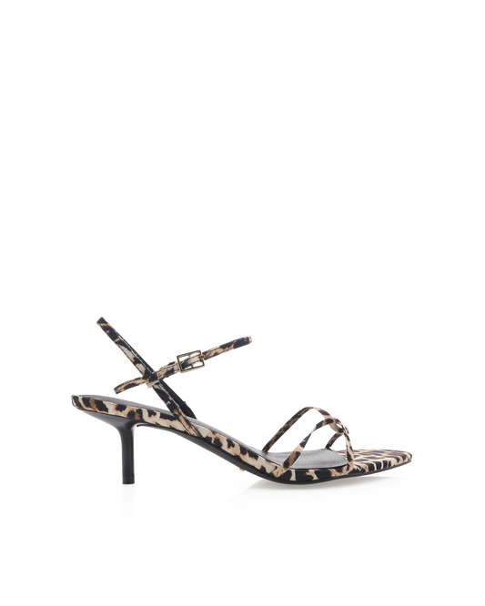 MISTY HEEL - LEOPARD SATIN