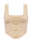 SAGA SQUARE NECK TOP - ALMOND/GOLD