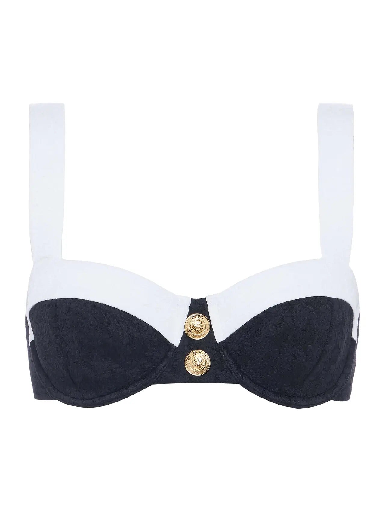 ALEXANDRIA BIKINI TOP - BLACK/WHITE