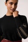 *PREORDER* ARDEN KNIT TOP - BLACK BRAID