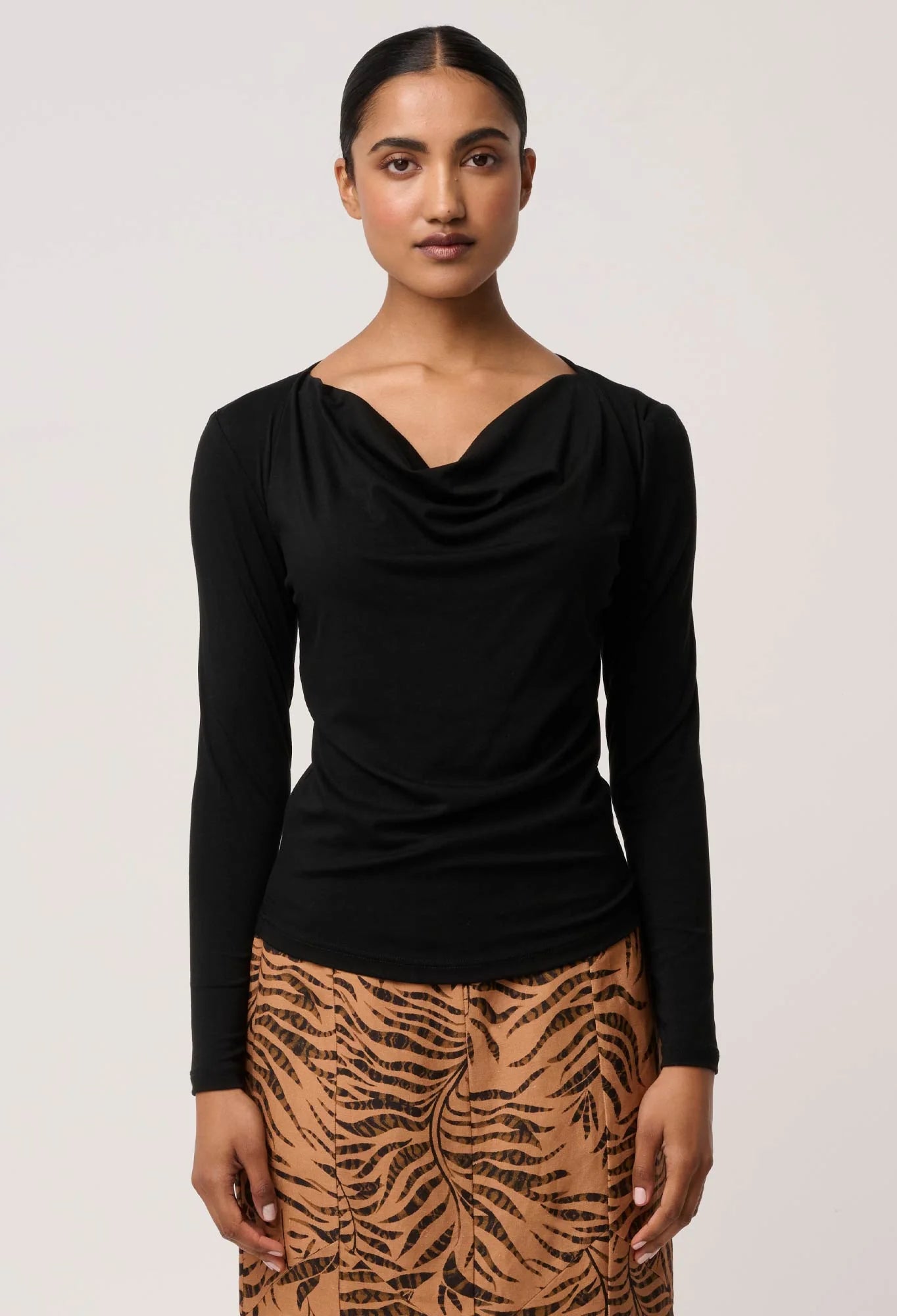 *PREORDER* MILDA COWL TOP - BLACK