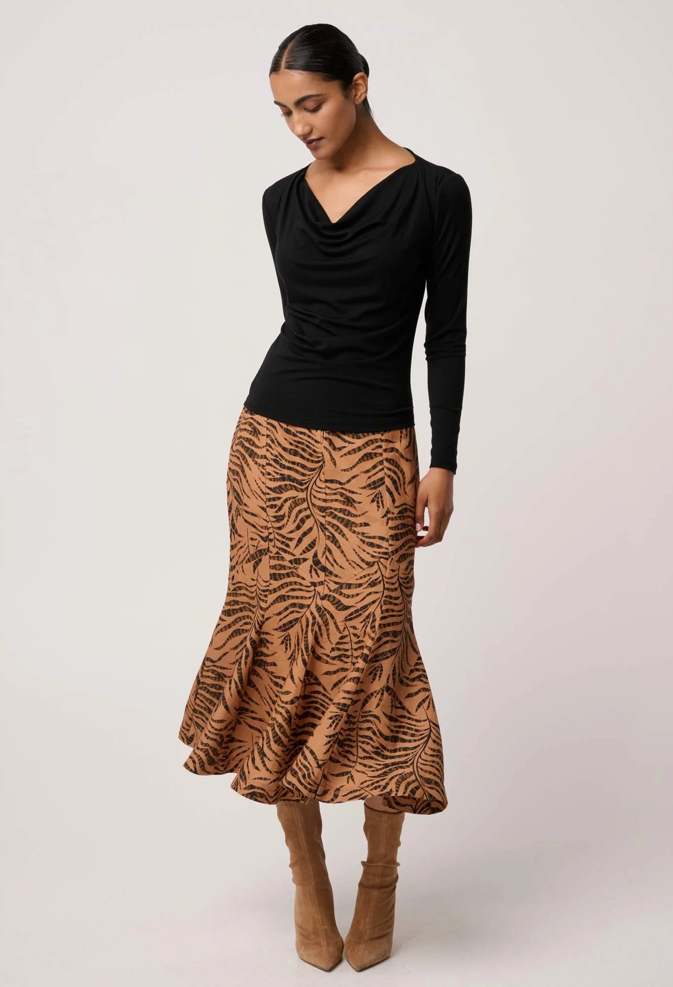 *PREORDER* MILDA COWL TOP - BLACK