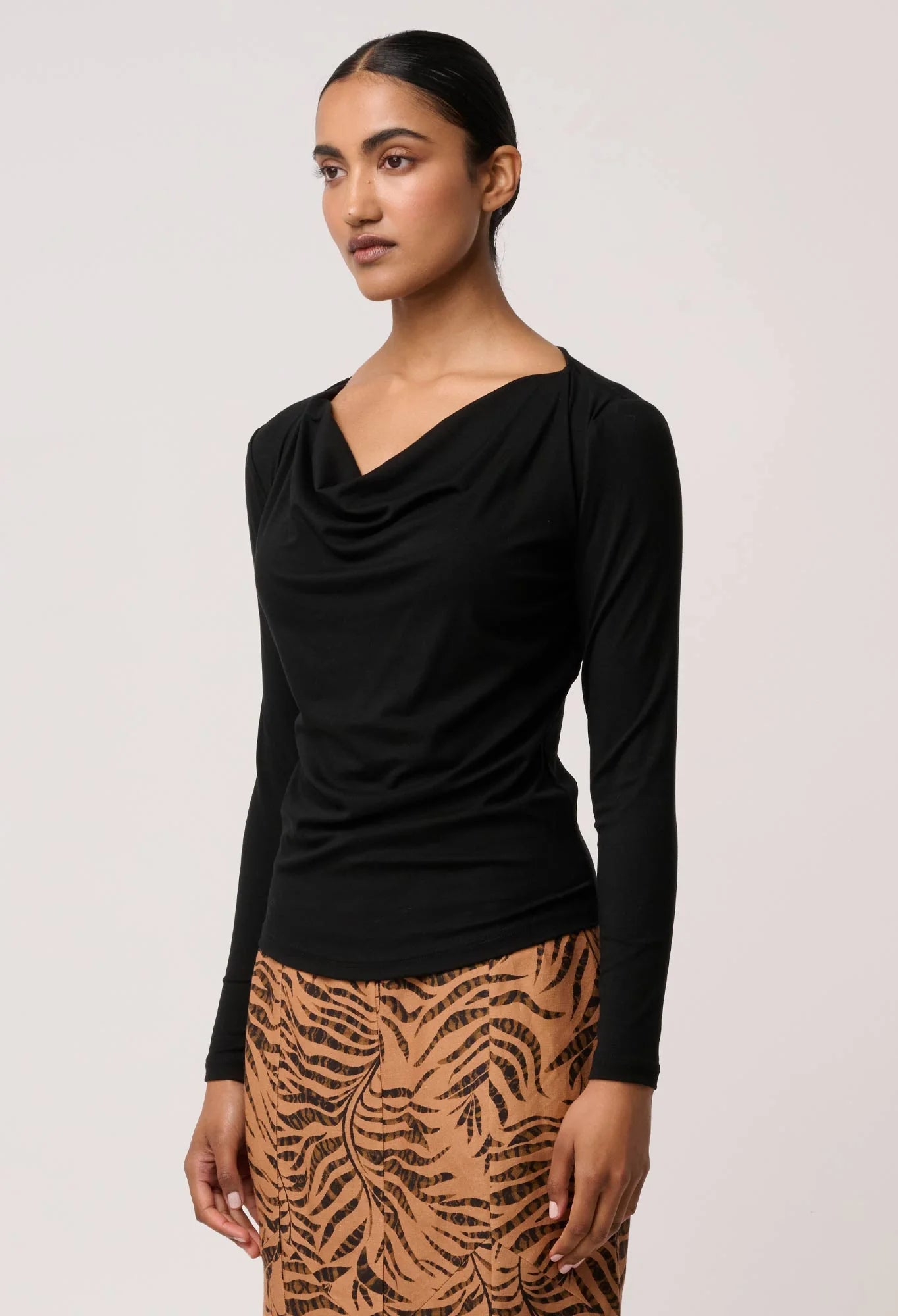 *PREORDER* MILDA COWL TOP - BLACK