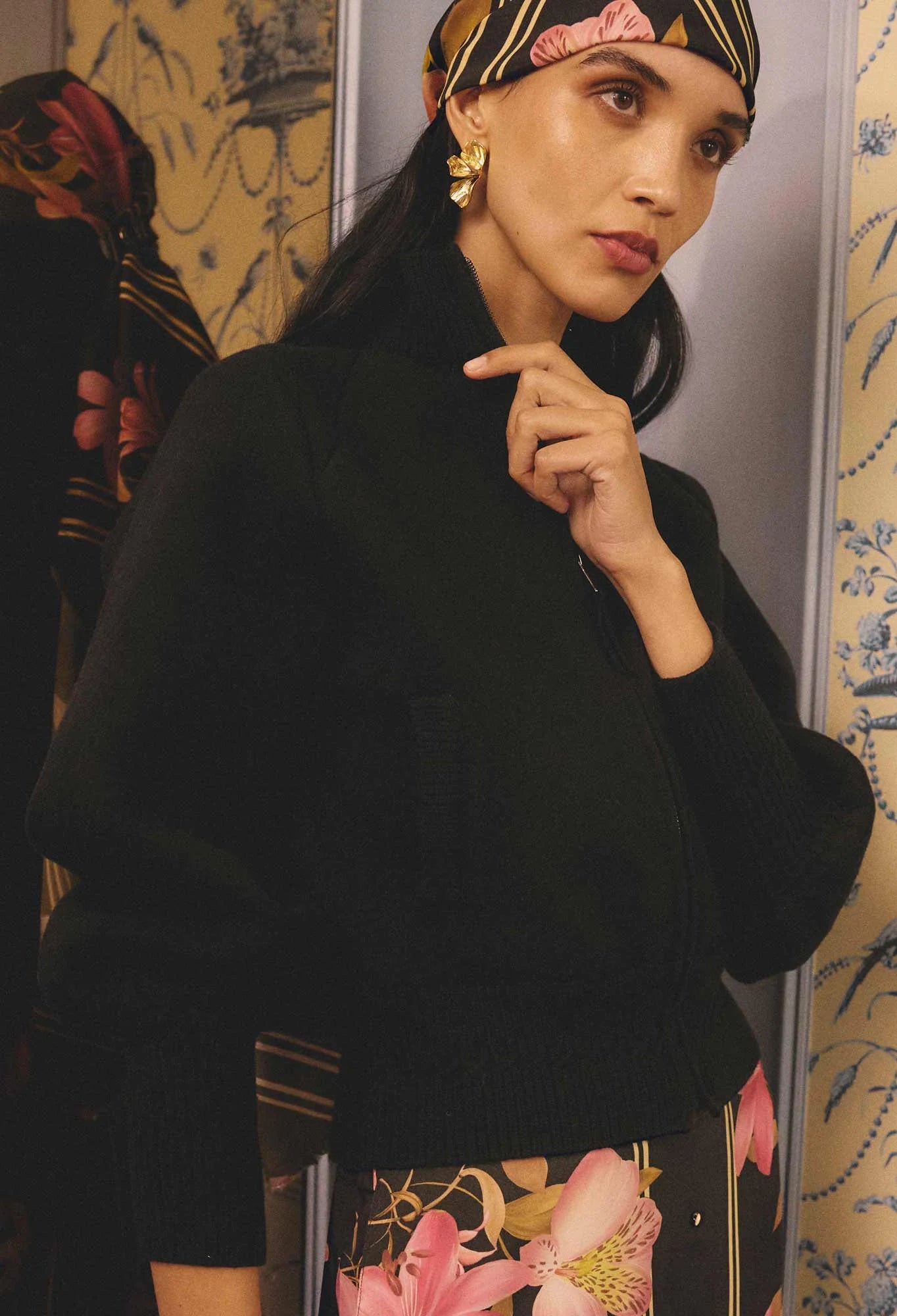 *PREORDER* JEANNE KNIT BOMBER JACKET - BLACK