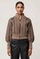*PREORDER* JEANNE KNIT BOMBER JACKET - TAN CHEVRON