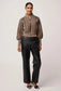 *PREORDER* JEANNE KNIT BOMBER JACKET - TAN CHEVRON