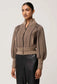 *PREORDER* JEANNE KNIT BOMBER JACKET - TAN CHEVRON