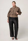 *PREORDER* JEANNE KNIT BOMBER JACKET - TAN CHEVRON