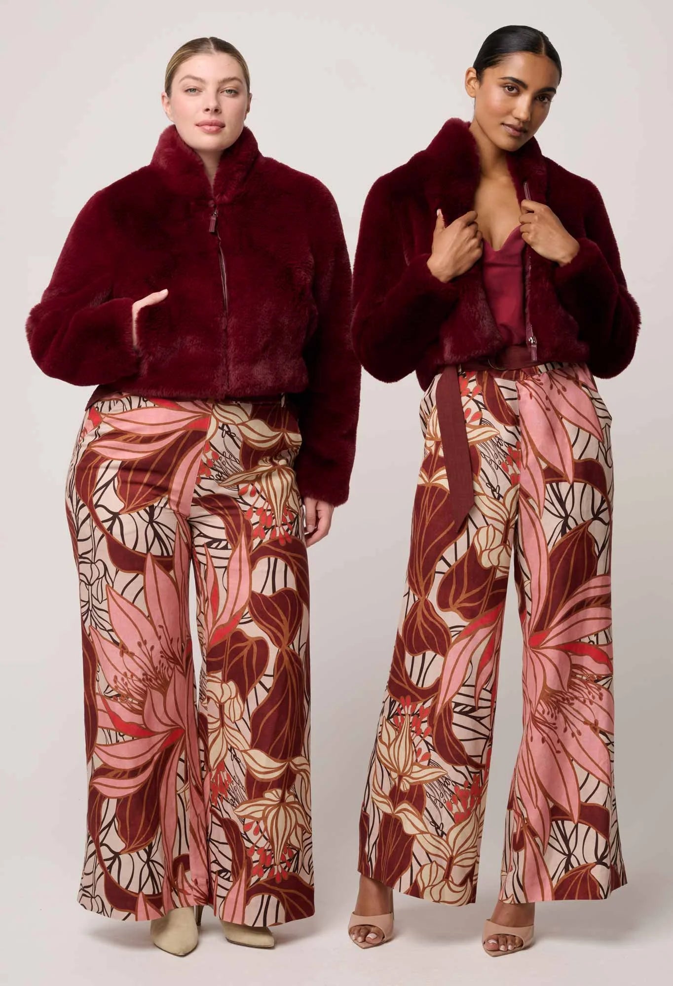 *PREORDER* DAWN FAUX FUR JACKET - BORDEAUX