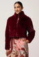 *PREORDER* DAWN FAUX FUR JACKET - BORDEAUX