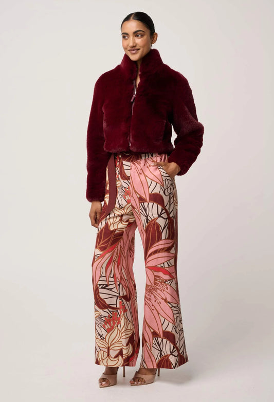 *PREORDER* DAWN FAUX FUR JACKET - BORDEAUX