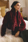 *PREORDER* DAWN FAUX FUR JACKET - BORDEAUX