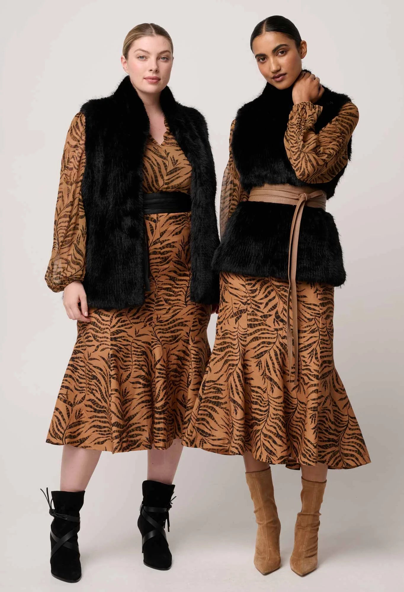 *PREORDER* HAZEL FAUX FUR VEST - BLACK