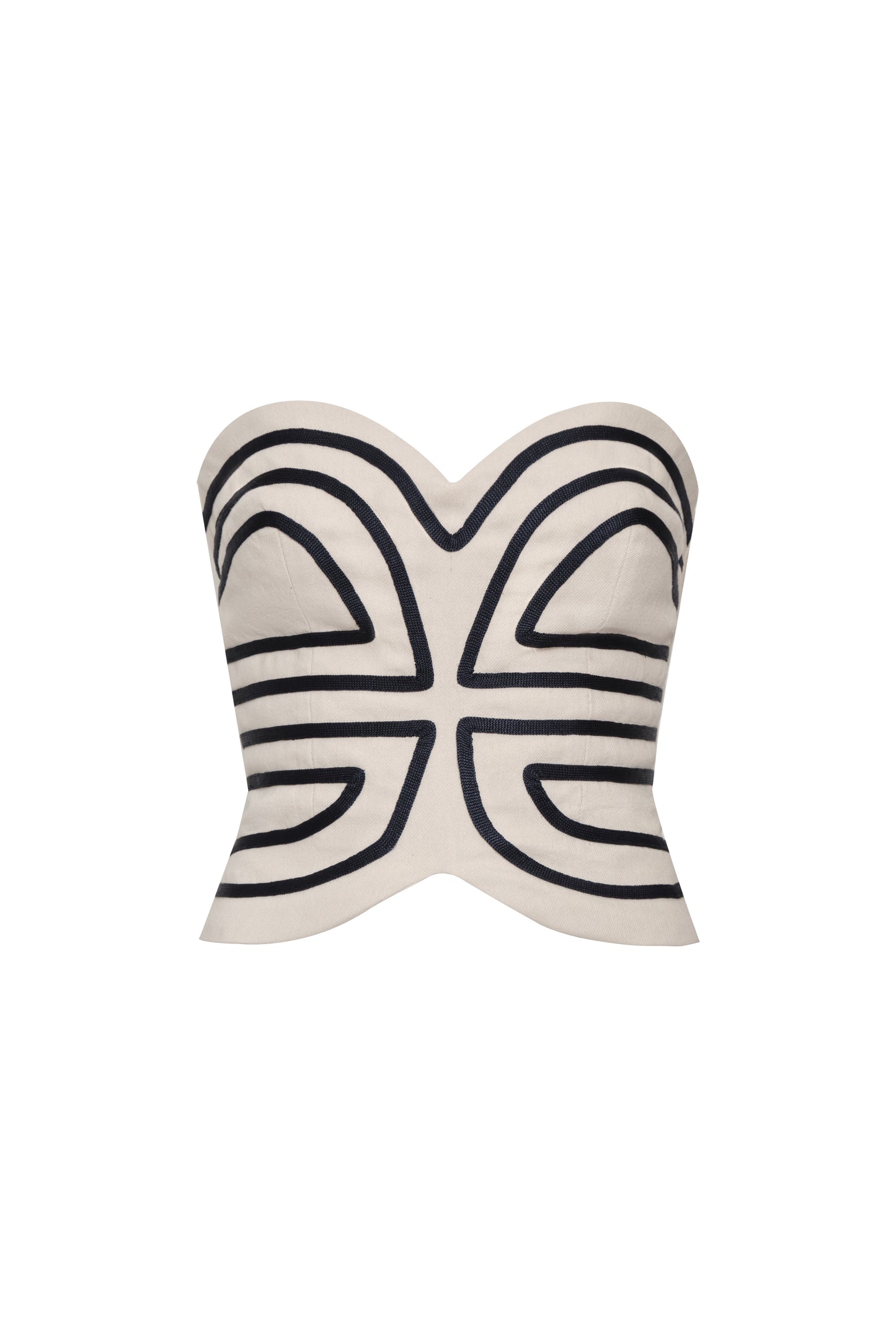 SERENGETI EMBROIDERED TOP - IVORY