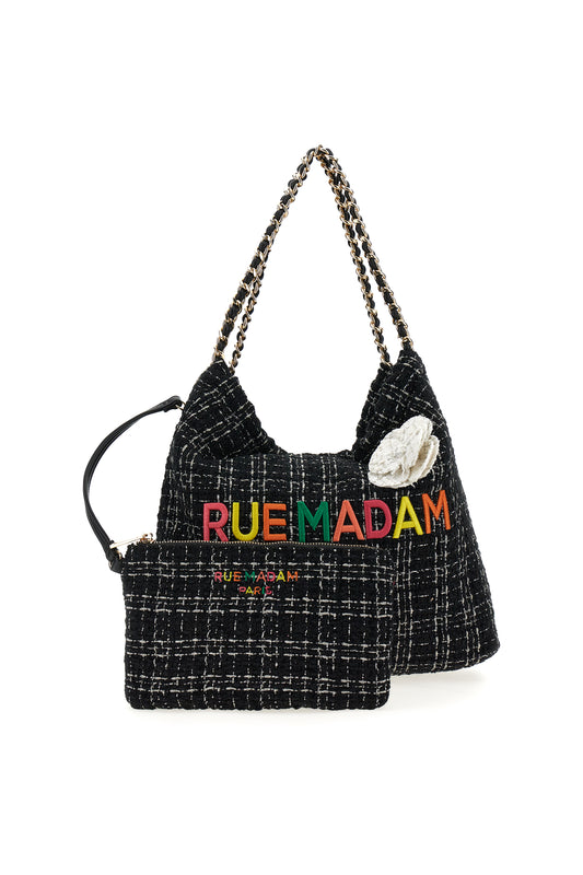 SMALL PLAZA BAG - TWEED BLACK