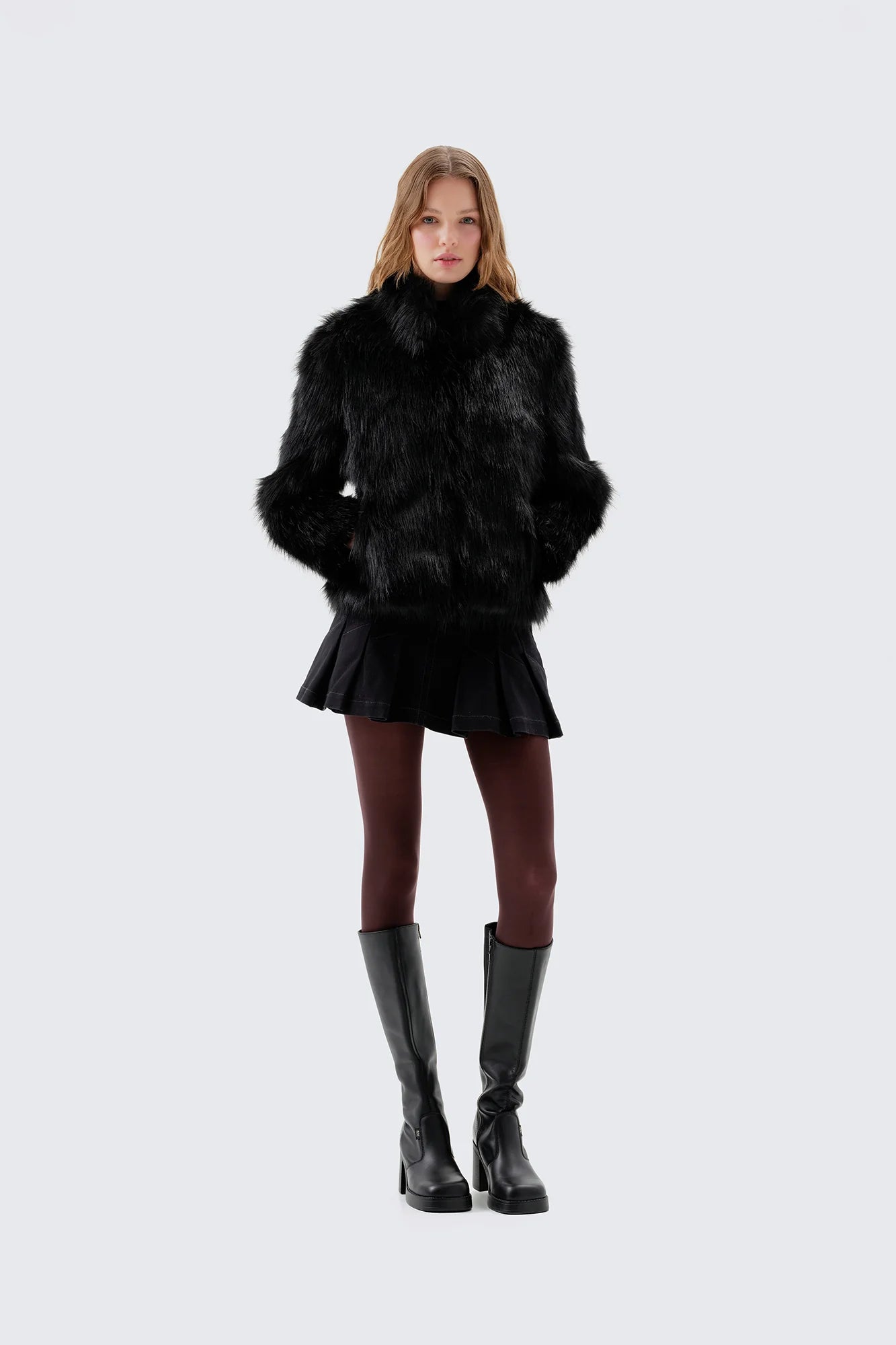 FUR DELISH JACKET - BLACK