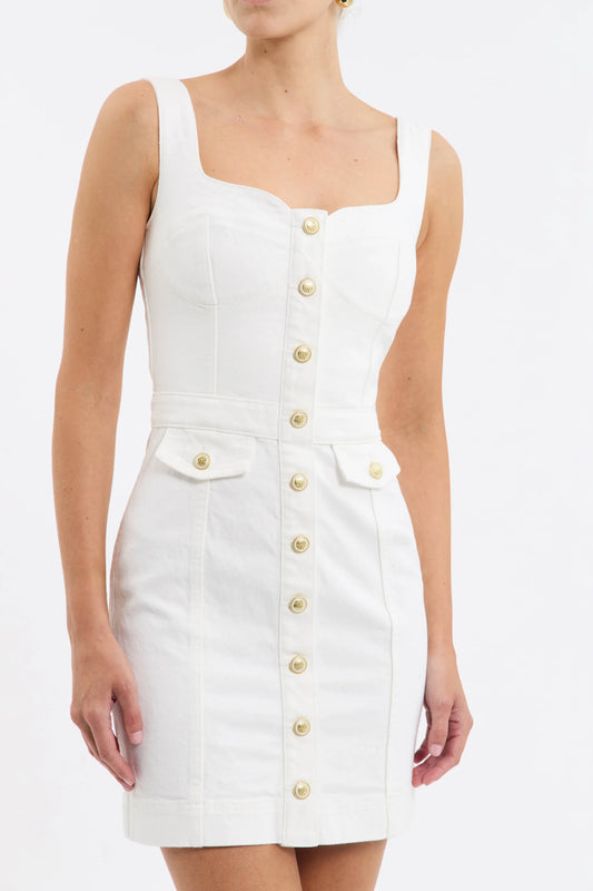 AVIATOR MINI DRESS - WHITE
