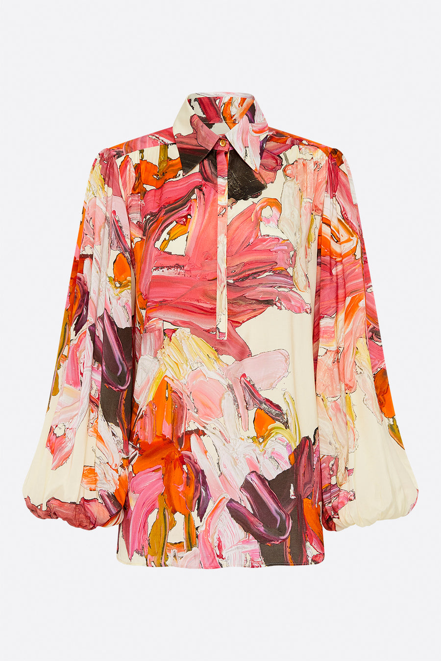DISTORTED FLORAL BLOUSE