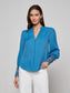 AVA LACE CUFF BLOUSE - STONE BLUE