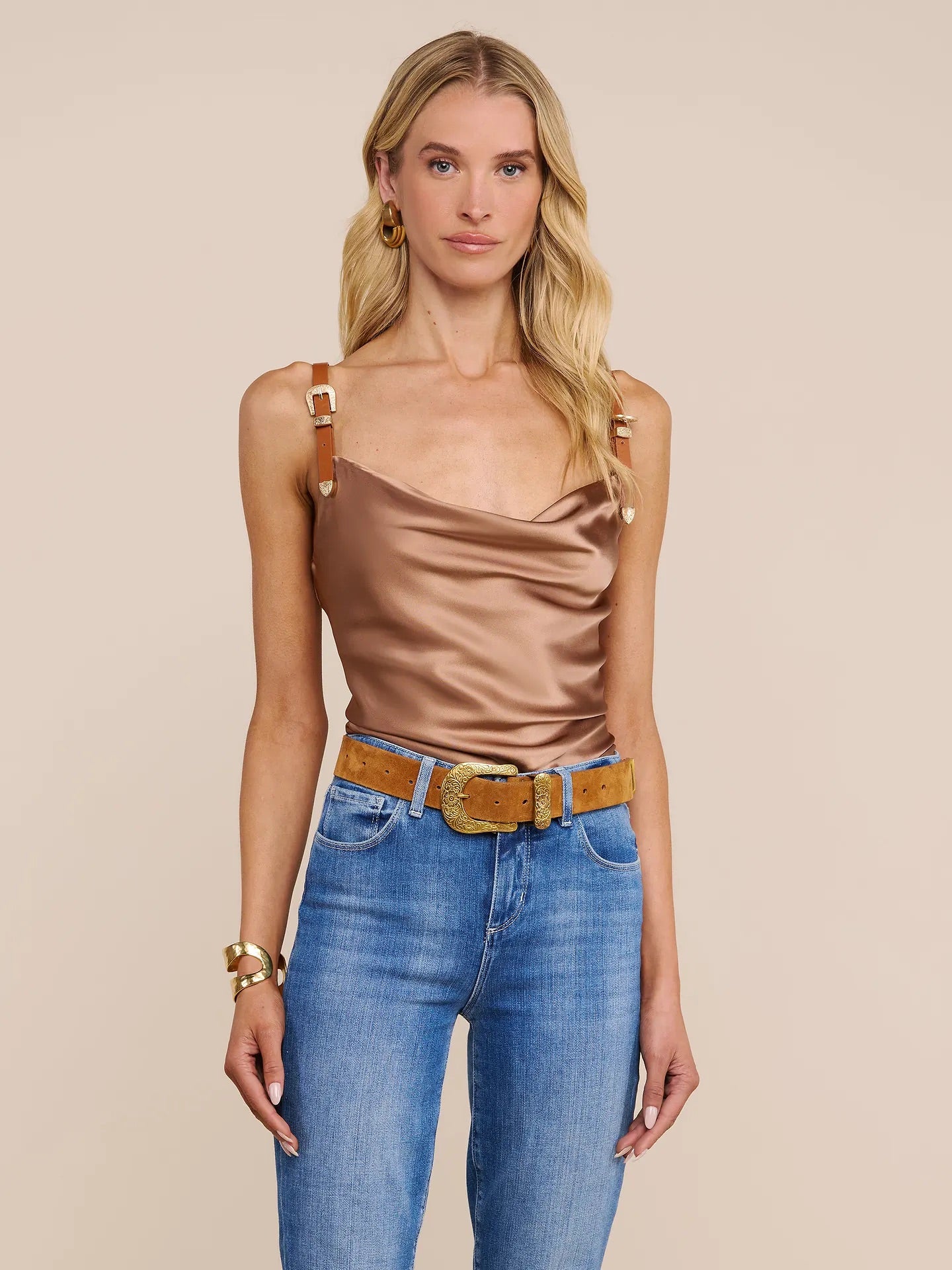 *PREORDER* LUX BUCKLE-STRAP CAMISOLE - HAZELNUT