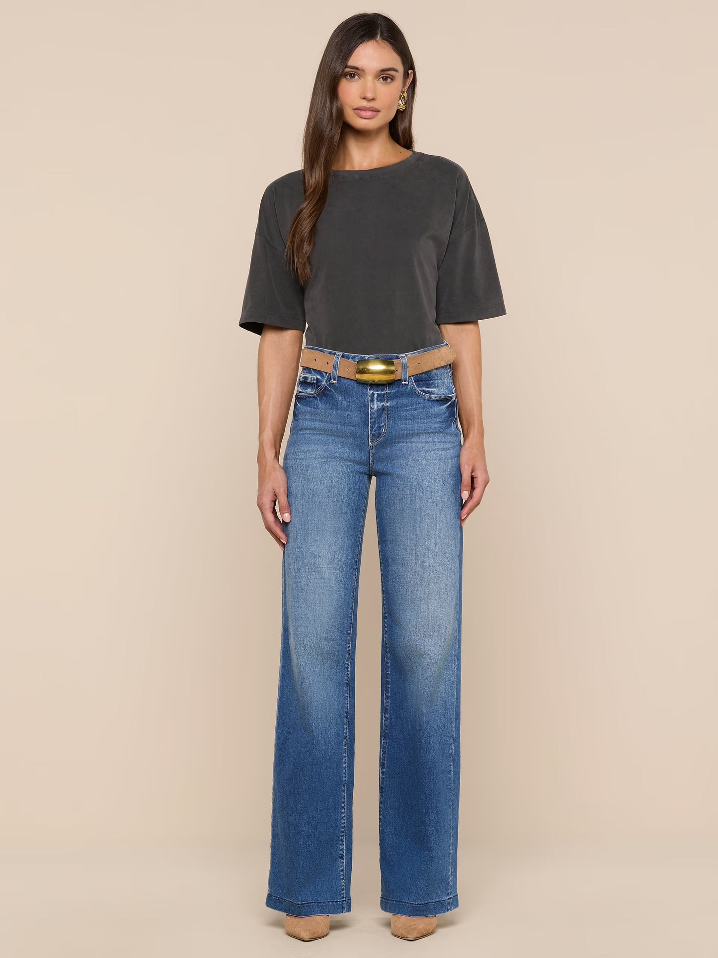 DARIA OVERSIZED CROP TEE - ANTIQUE BLACK