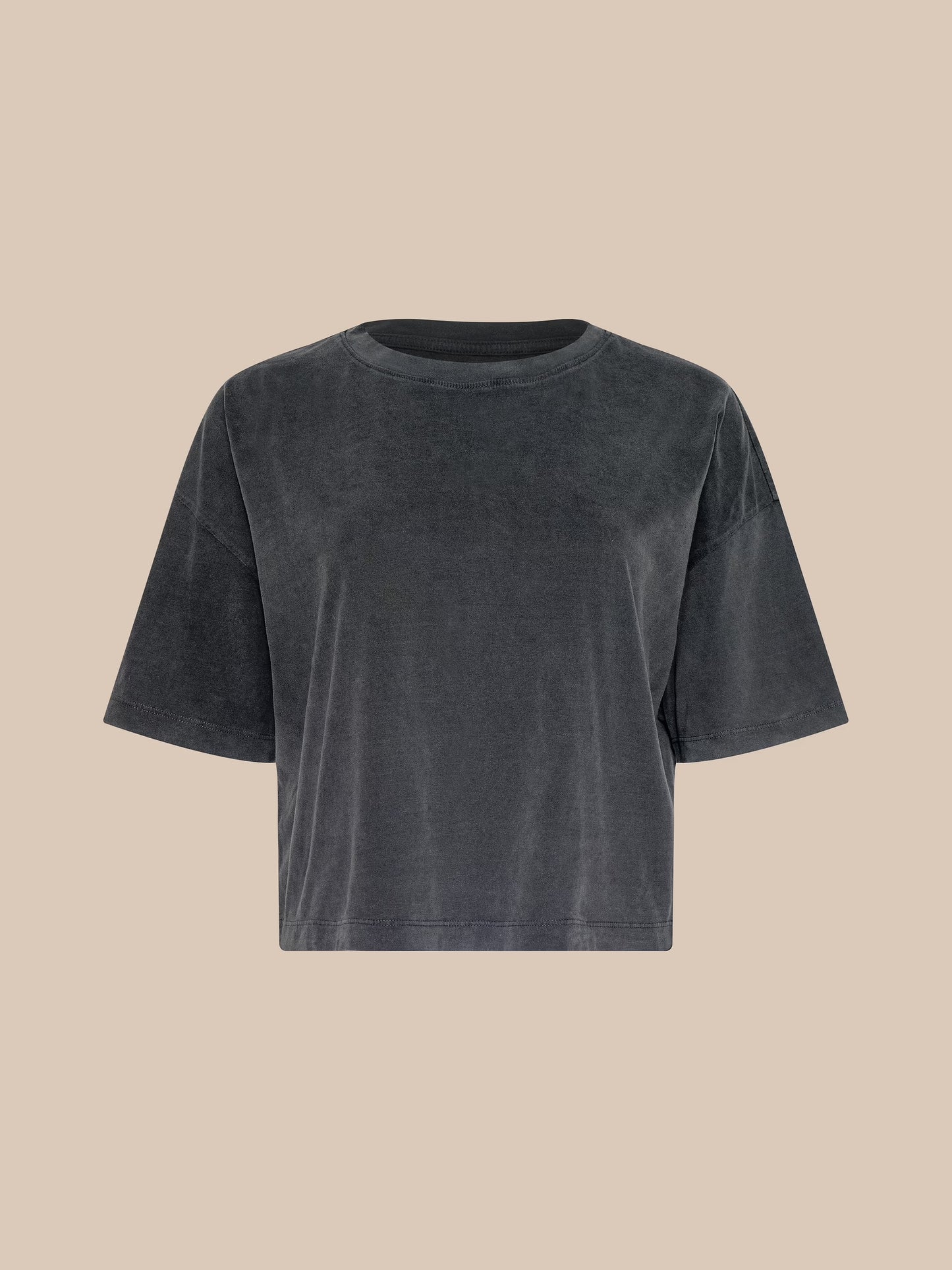 DARIA OVERSIZED CROP TEE - ANTIQUE BLACK