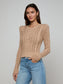 MIO CABLE CROP PULLOVER - SOFT CAMEL